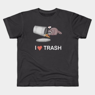 I Heart Trash Raccoon Kids T-Shirt